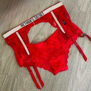 Victoria’s Secret Shine Strap Very Sexy Lace Garter Belt, XS/S - no panty